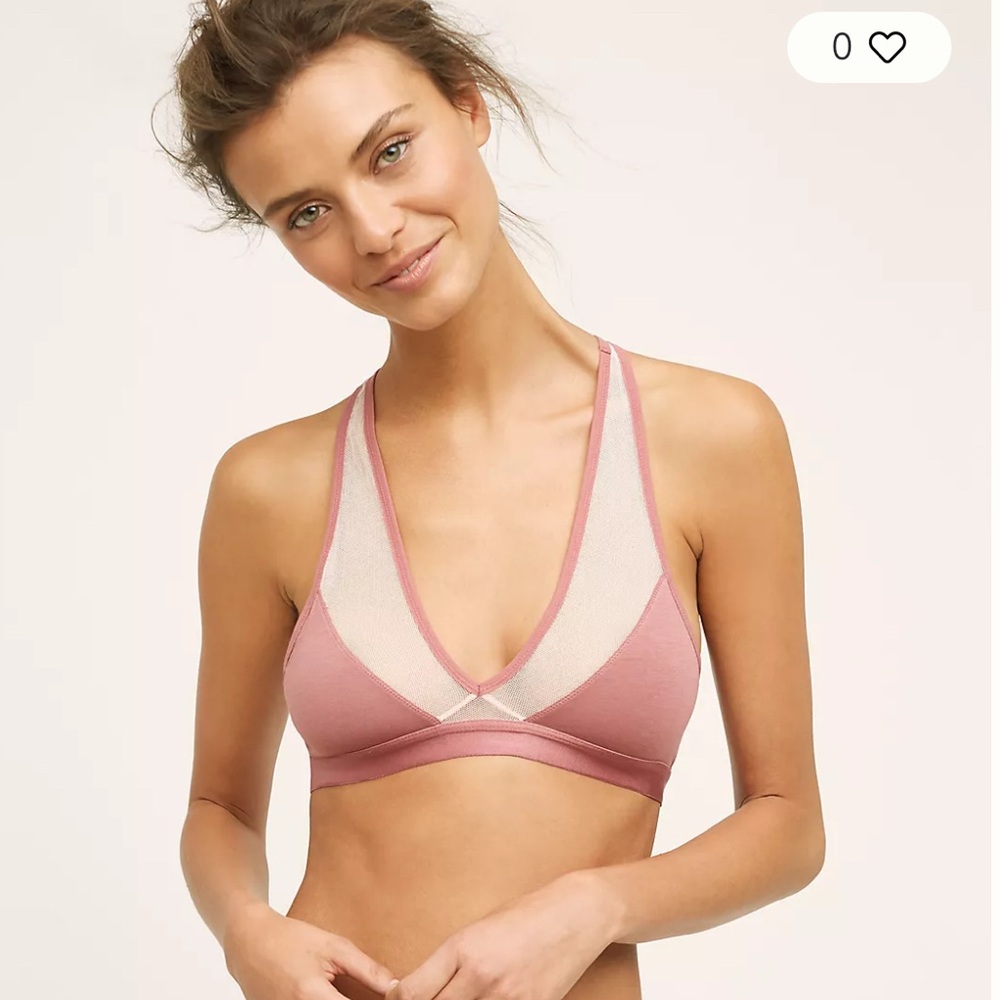 Anthropologie/ skin bralette. Pink. Worn one time. Like new. Large.